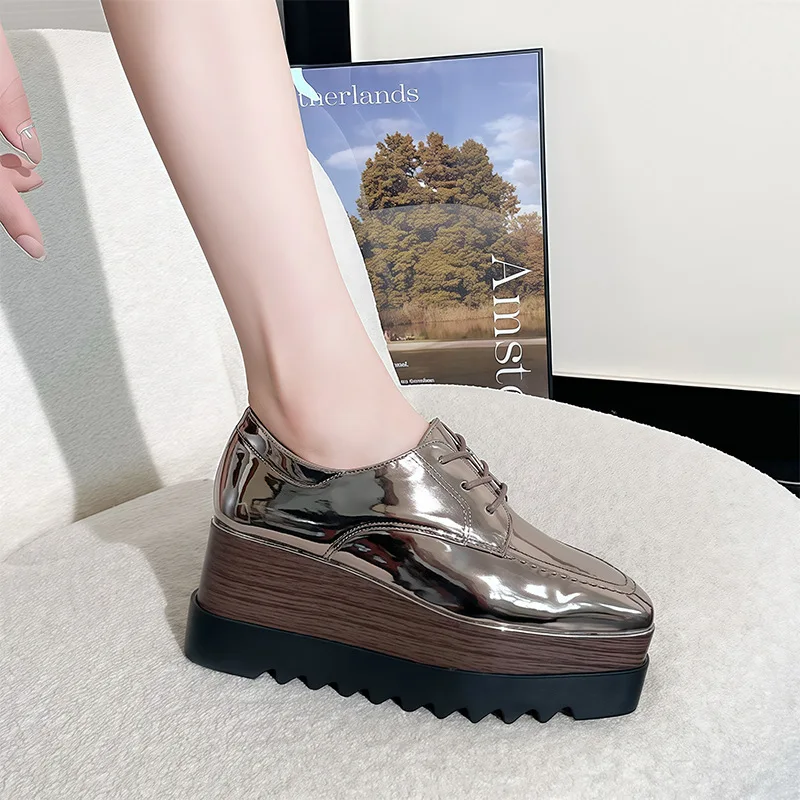 Корейская обувь сабо с квадратным носком женская на платформе балетки из