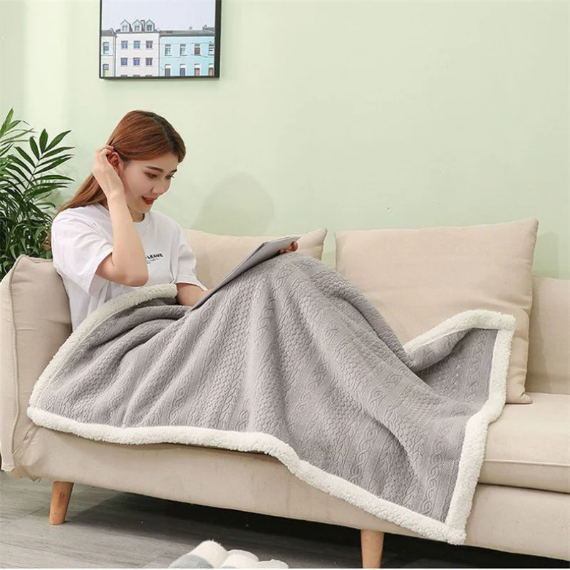 

2023 пригодное для носки клетчатое Флисовое одеяло с пуговицами полиэфирное зимнее теплое одеяло на кровать диван утолщенное серое одеяло дл...