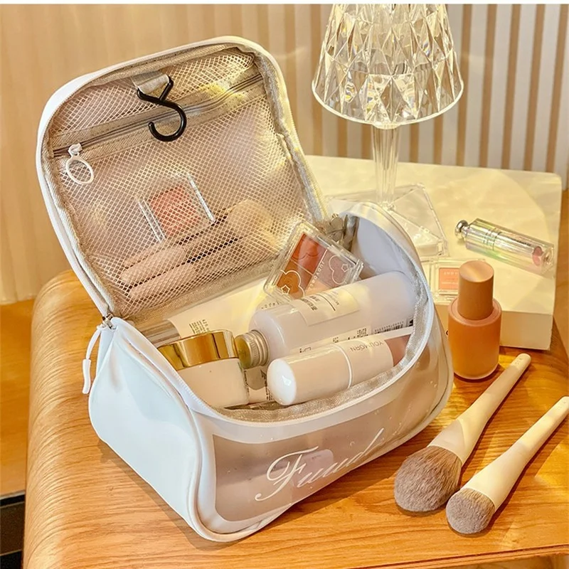 

Ins Style Simple Large-capacity Waterproof Cosmetic Bag Portable Ladies Travel Cosmetic Storage Bag Transparent Handbag