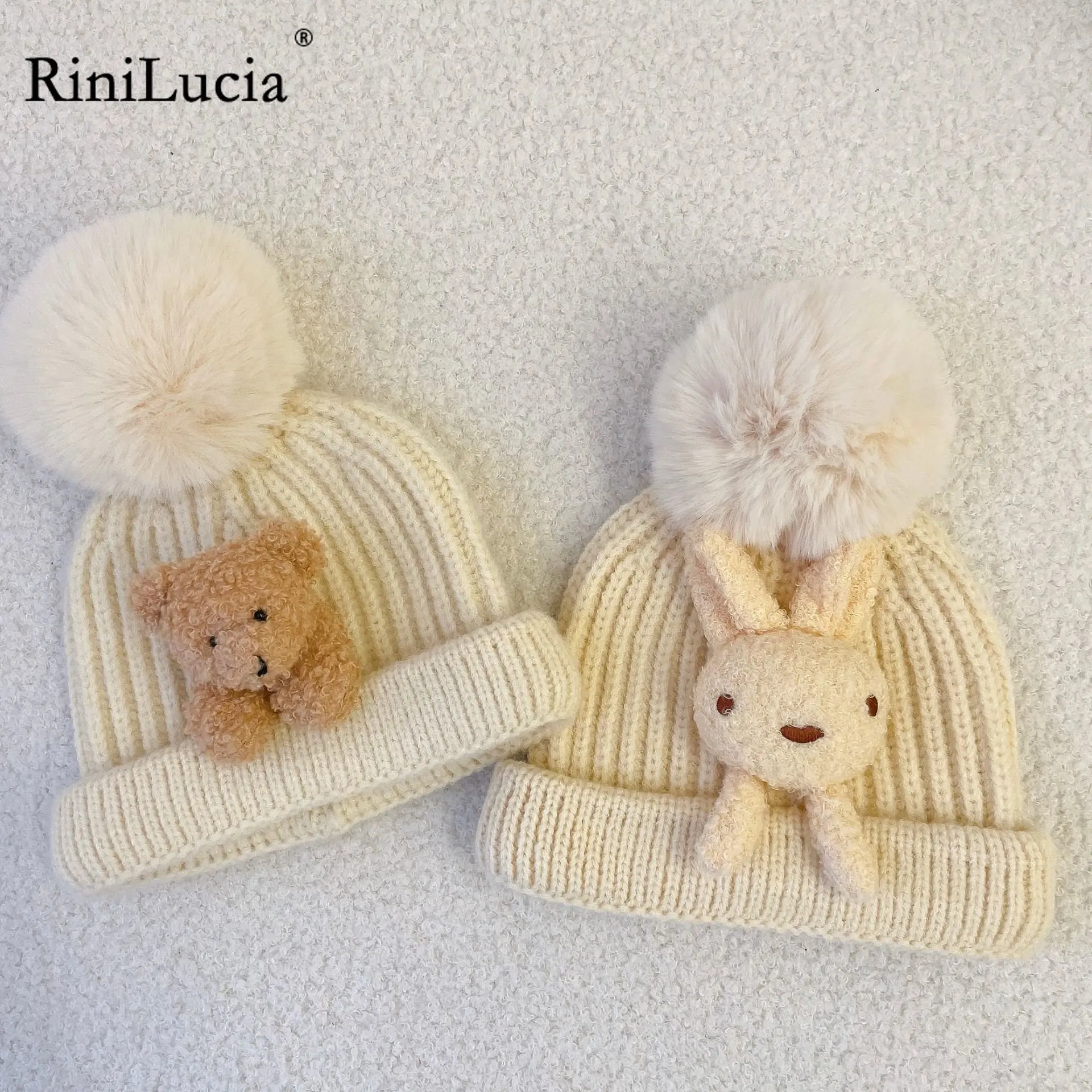 

Winter Warm Big Pompom Baby Knitted Hat Cute Hairball Newborn Infant Boys Girls Hat Bonnet cartoon Kids Cap Beanie