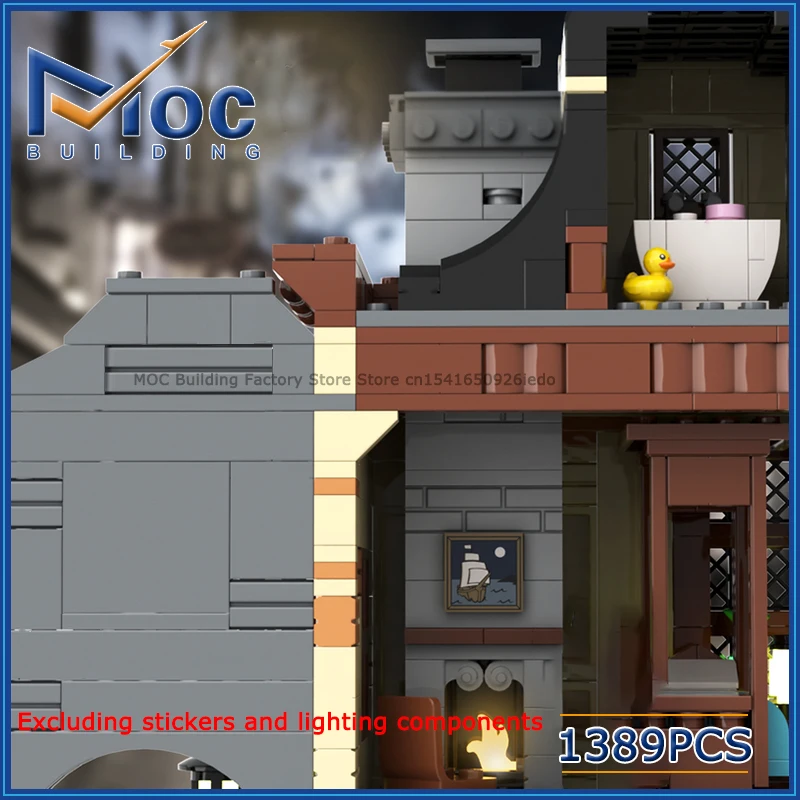 MOC Классическая серия фильмов Сцена Уютная модель таверны Строительные блоки Креативный волшебный мир Игрушки DIY Сборка кирпичей Дисплей Рождественский подарок (art.: 3920d06effca3) - 3920d06effca3