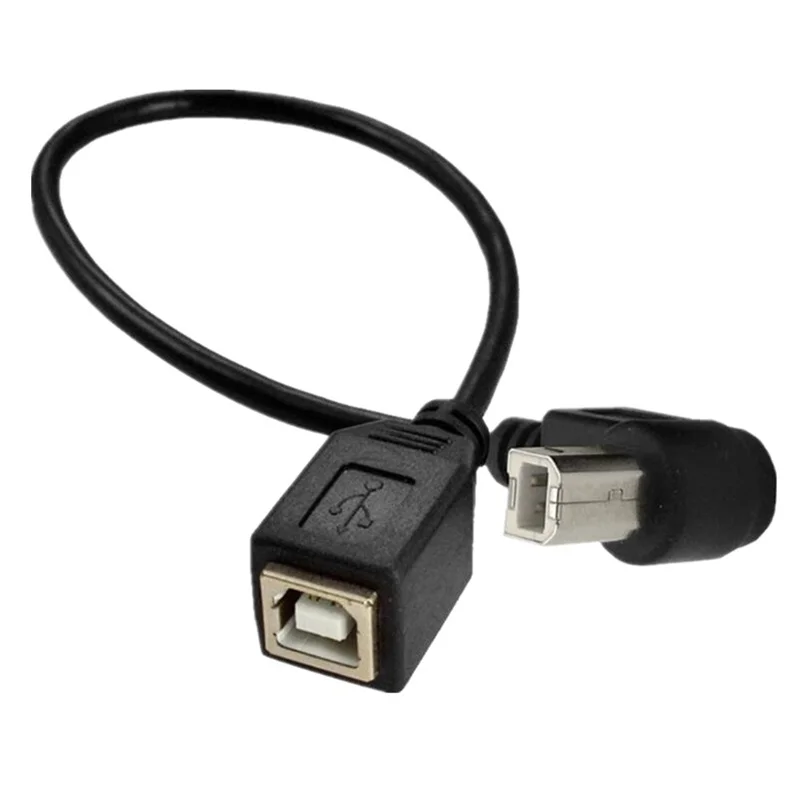 Угол 90 градусов вверх вниз левый B штекер USB 2.0 женский короткий удлинительный