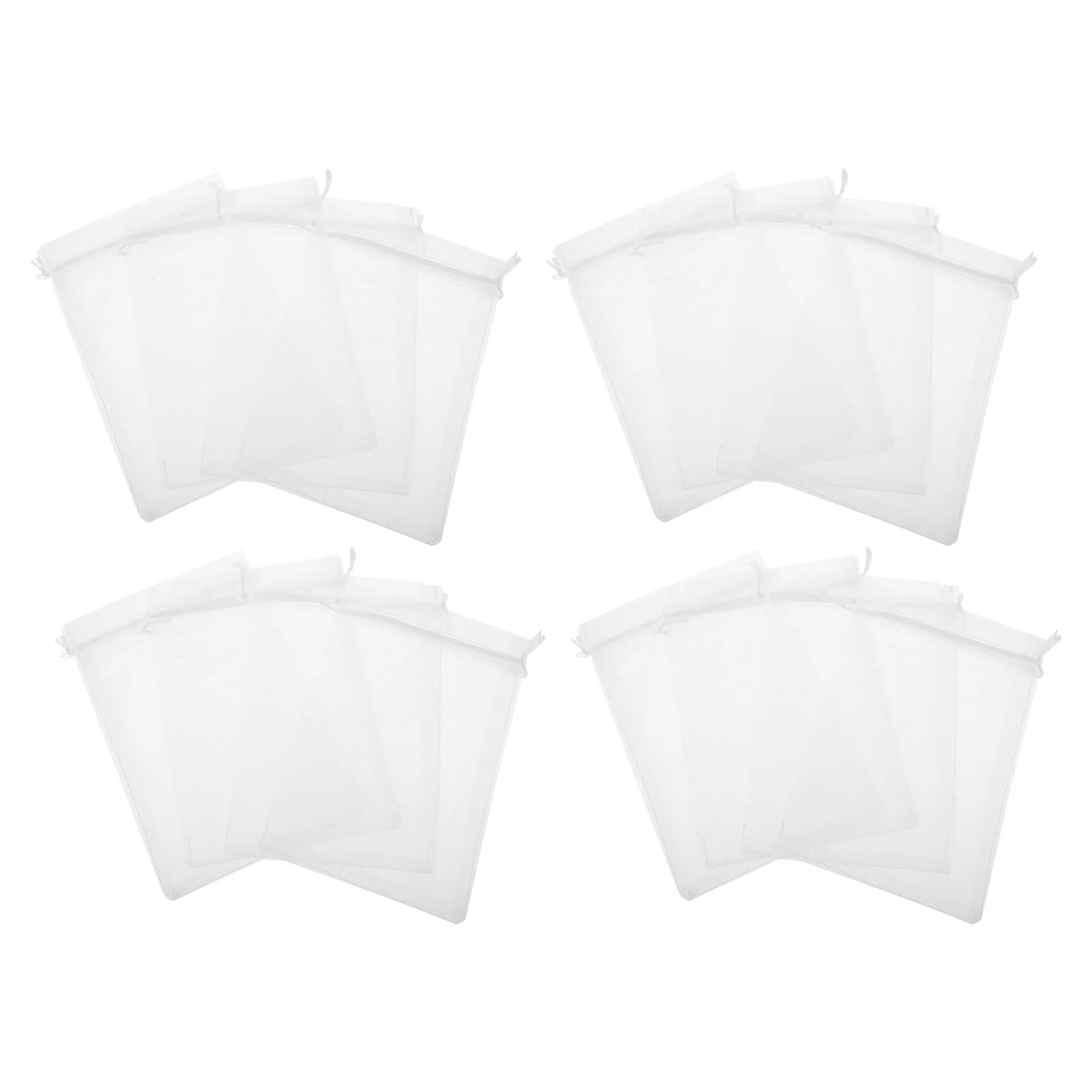 

Drawstring Bagsorganza Mesh Pouch Candy Jewelry Pouches Gift Wedding Party Favor Sheer Present Small Storage Weeding White