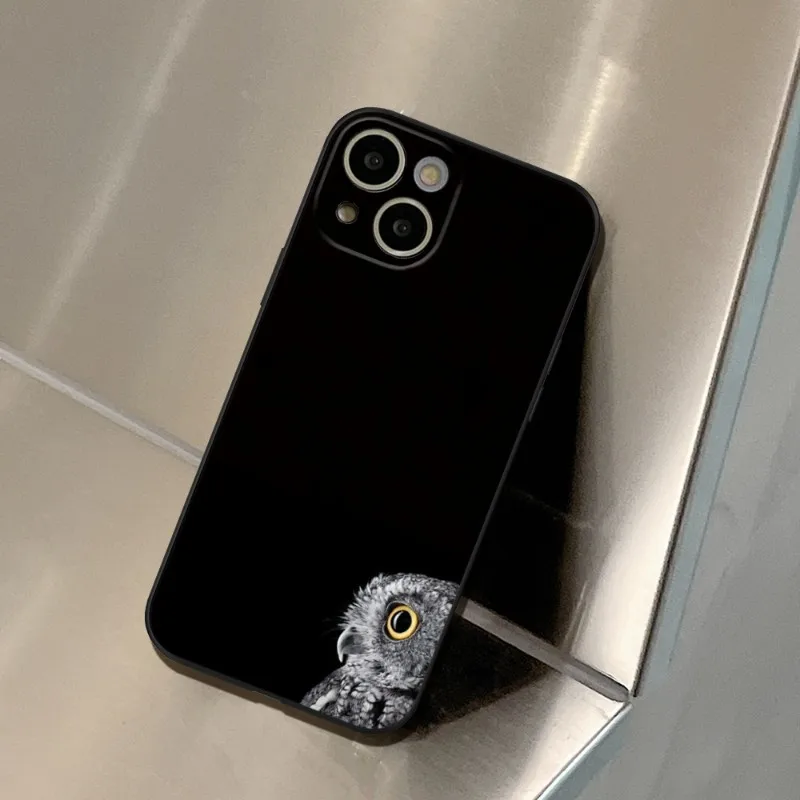 cool Owl animal Phone Case FOR IPhone 14 13 11 12 Pro 8 7 Plus X 13 Pro MAX XR XS MINI Black Covers