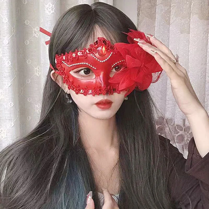 Женские маскарадные маски с цветами лилии кружевная женская маска для косплея