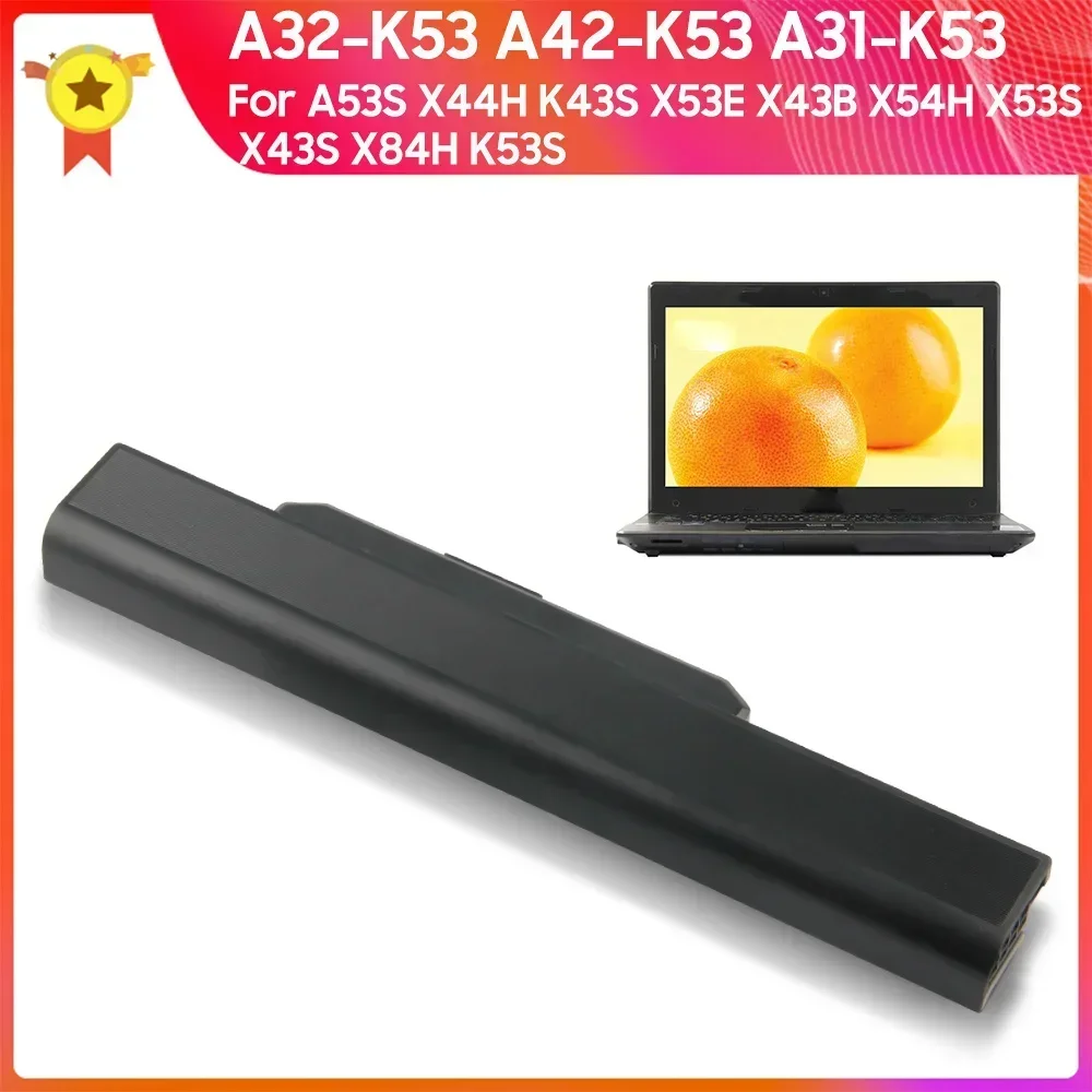 Фото Сменный аккумулятор A42-K53 A32-K53 A31-K53 4400 мАч для ASUS K43S A53S X44H X53E X54H X43B X43S X53S K53S X84H. Качественные аккумуляторы. №1