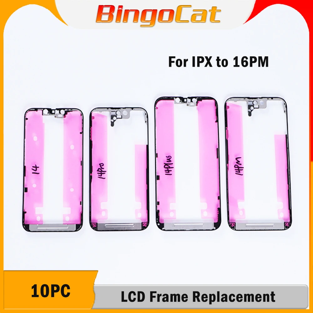Фото Novecel 10 шт. OEM корпус средней панели задняя рамка пластина для iPhone 17 16Pro 15Pro 12 13 14 Pro Max Plus поддержка ЖК-дисплея мобильного ремонта №1