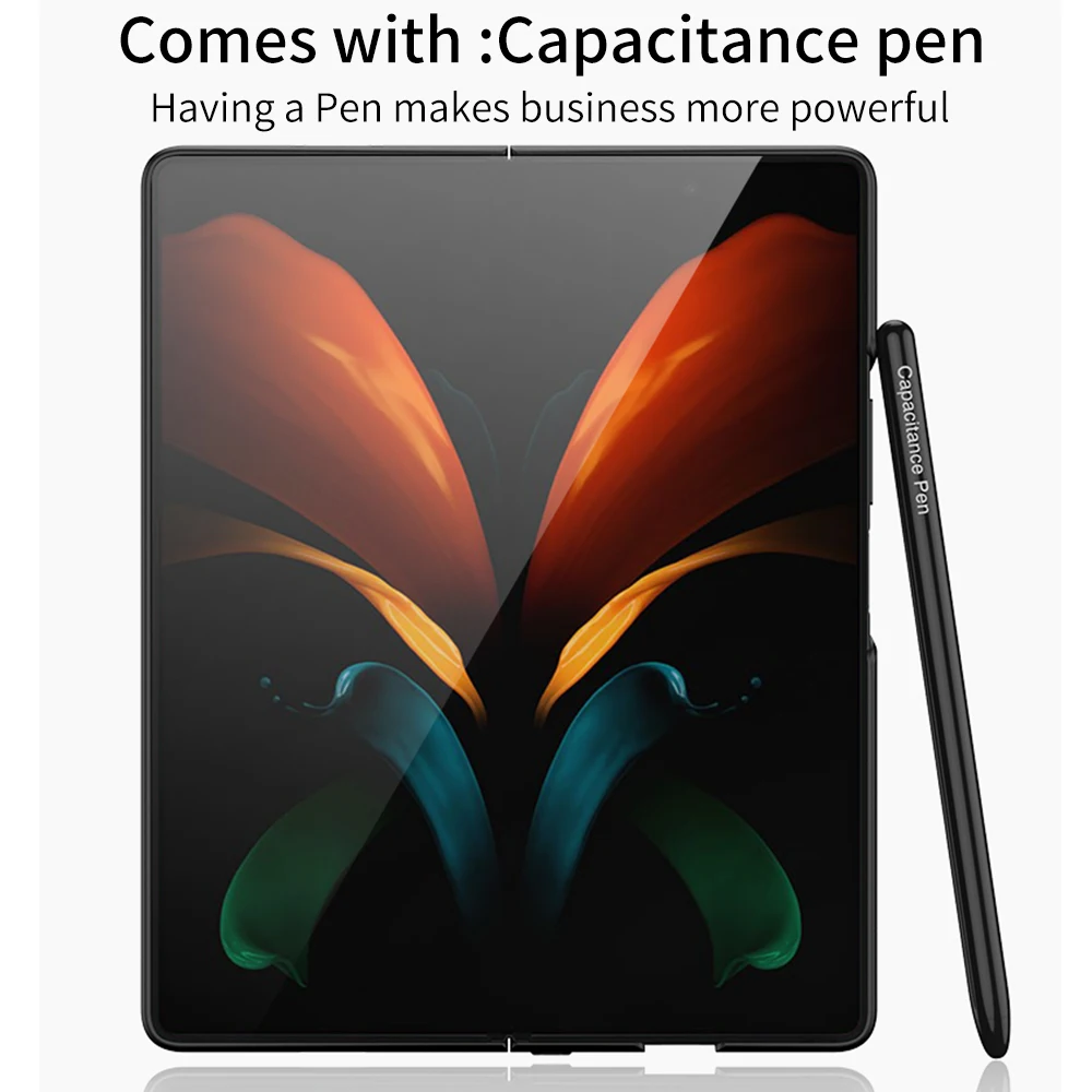 Кожаный чехол со стилусом для Samsung Galaxy Z Fold 3 телефона из углеродного волокна