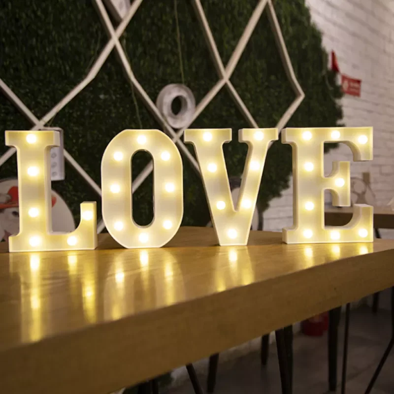 

Letter LED Lights Luminous Number Lamp Decor Battery Night Light for home Wedding Birthday Christmas party Decoration