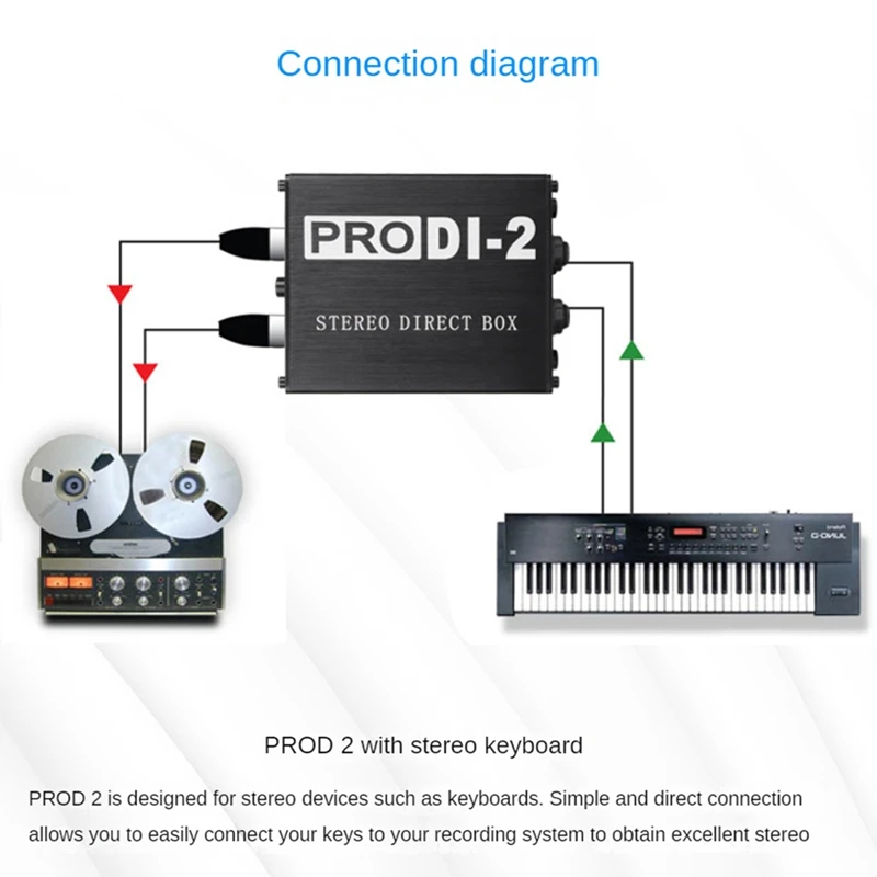 1 шт. Prodi-2 пассивная стерео прямая коробка аудио DI прямой впрыск малошумная гитара