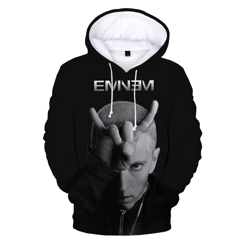 

Новинка 2023, толстовки в стиле хип-хоп Eminem 3D для мужчин и женщин, толстовки с капюшоном, пуловер с принтом, модные повседневные топы большого р...