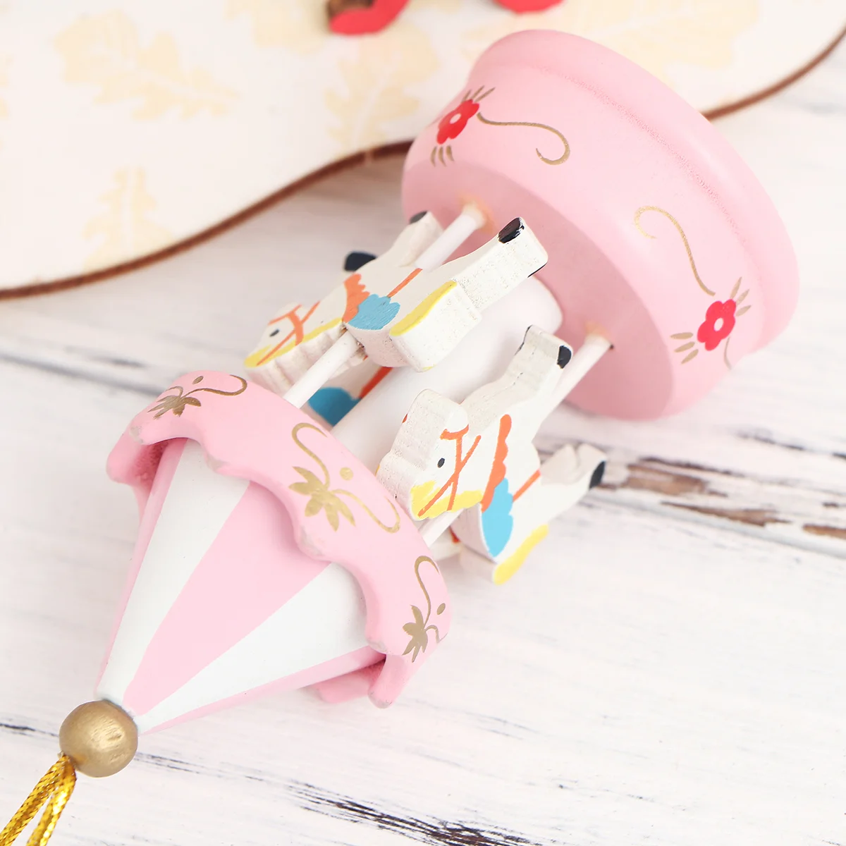 Christmas Pendant Ornamentchristams Hanging Wood Ornaments Tree Carousel Horse Figurines