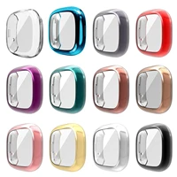 for fitbit versa 3 sense watch screen case shell protector 360 slim cover full coverage anti scratch screen protector case