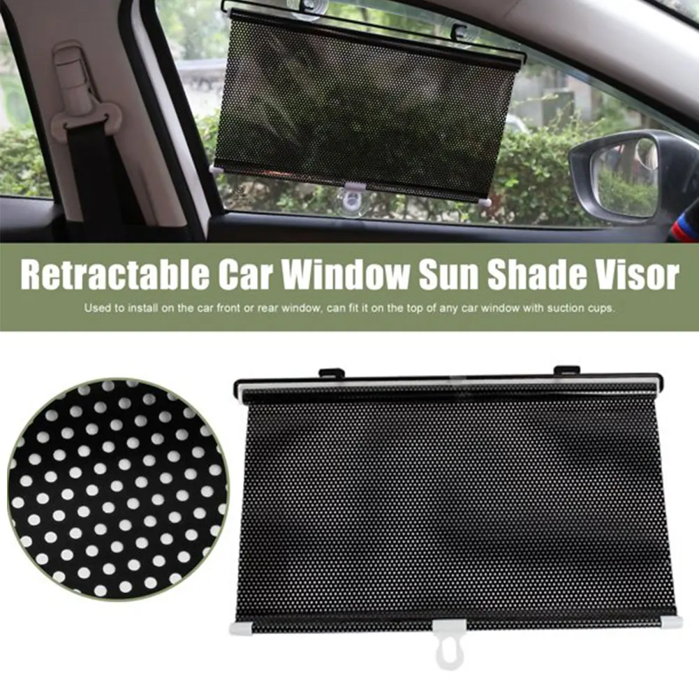 

Block Sunlight PVC Front Rear Windshield Sunshade Privacy Protection Universal Retractable Car Curtain With Suction Cups