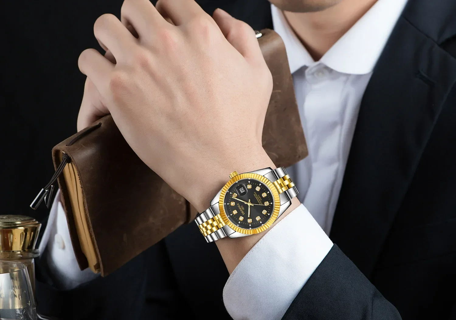 DEDIMA Мужские Кварцевые Наручные Часы Модный Повседневный Ремешок Из Нержавеющей