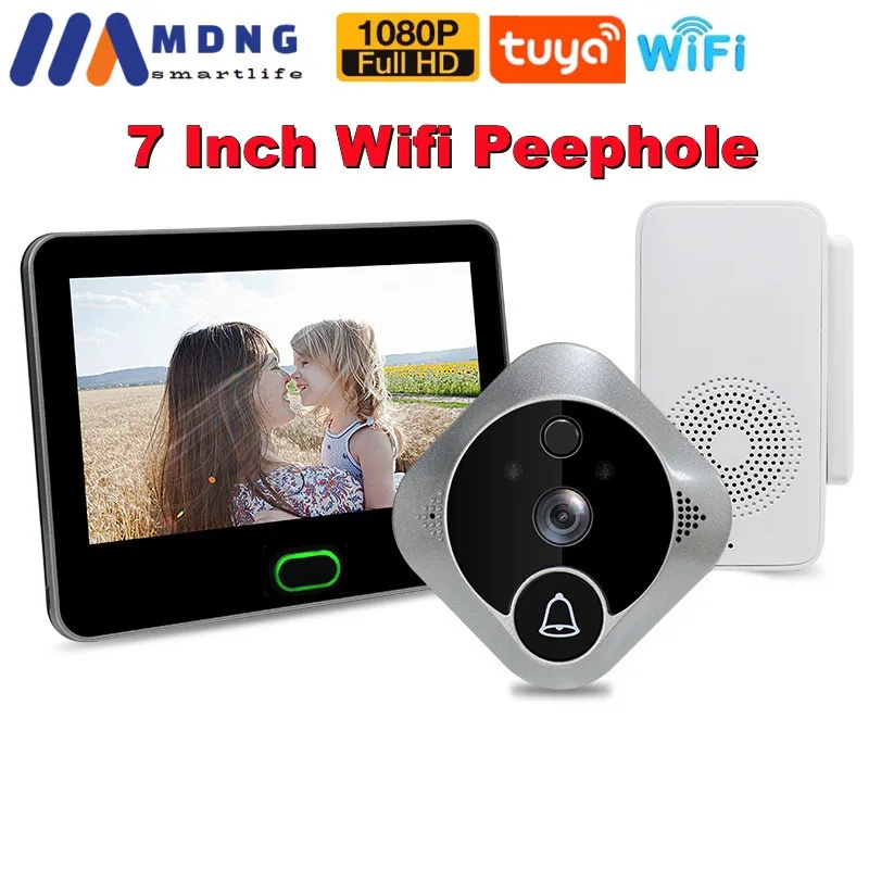 7 Inch Tuya Smart Digital Peephole Door Camera WIFI Video Magic Eye In The Door Wireless Intercom Doorbell For Home Apartment