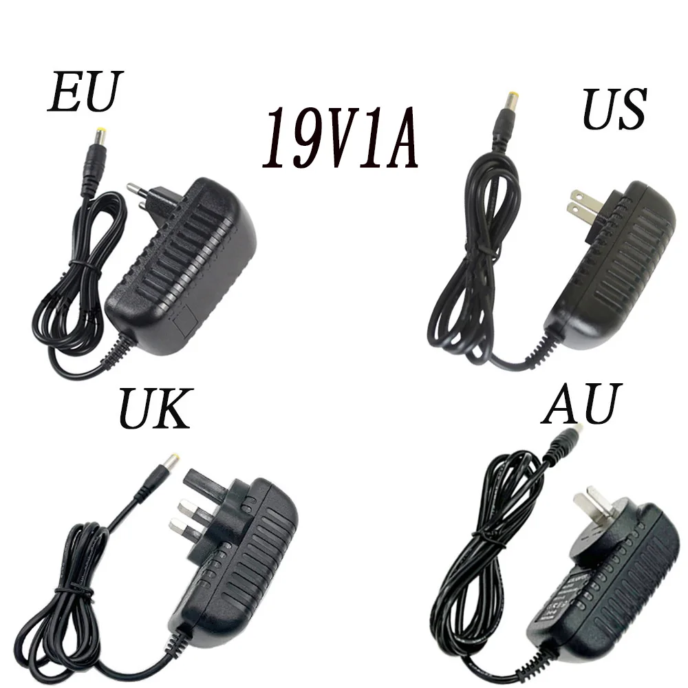 Адаптер-преобразователь постоянного тока 100-240 В, 19 В, 1 А, 1000 мА, штепсельная вилка стандарта ЕС, Австралии, 5,5x2,1 мм, 5,5x2,5 мм