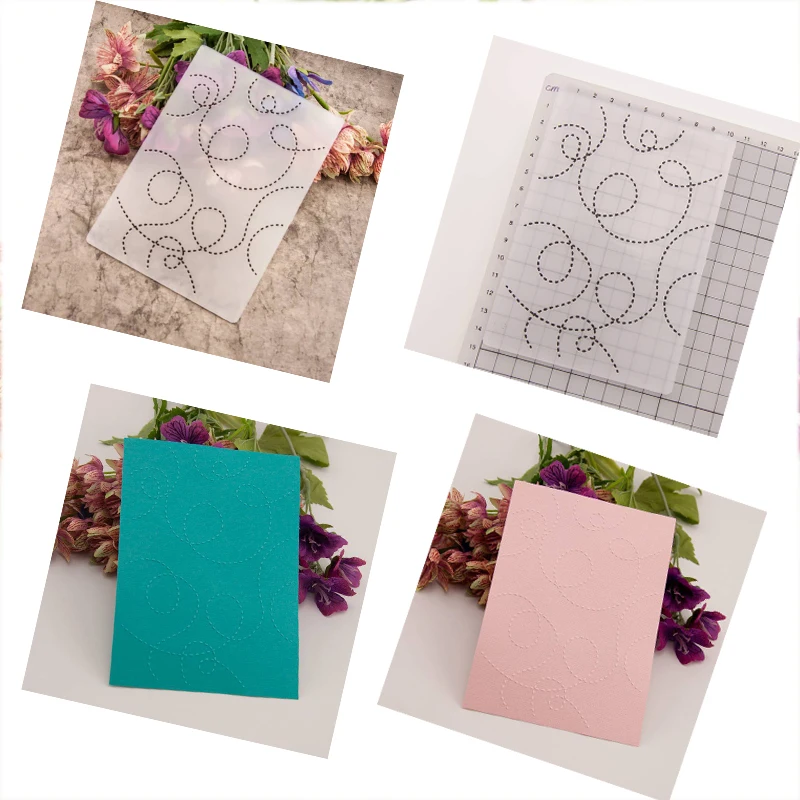 

Plastic Embossing 3D Dividing Line DottedStereo Design Scrapbook Card Making DIY Paper Crafts Embossing Template