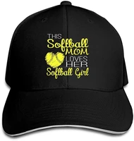 unisex this mom loves her softball girls baseball caps adjustable peaked caps outdoors sports hat trucker hat sandwich hat