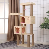 natural sisal cat tree large solid wood cats house multifunctional pet accessories for cat thick and durable toys for cat