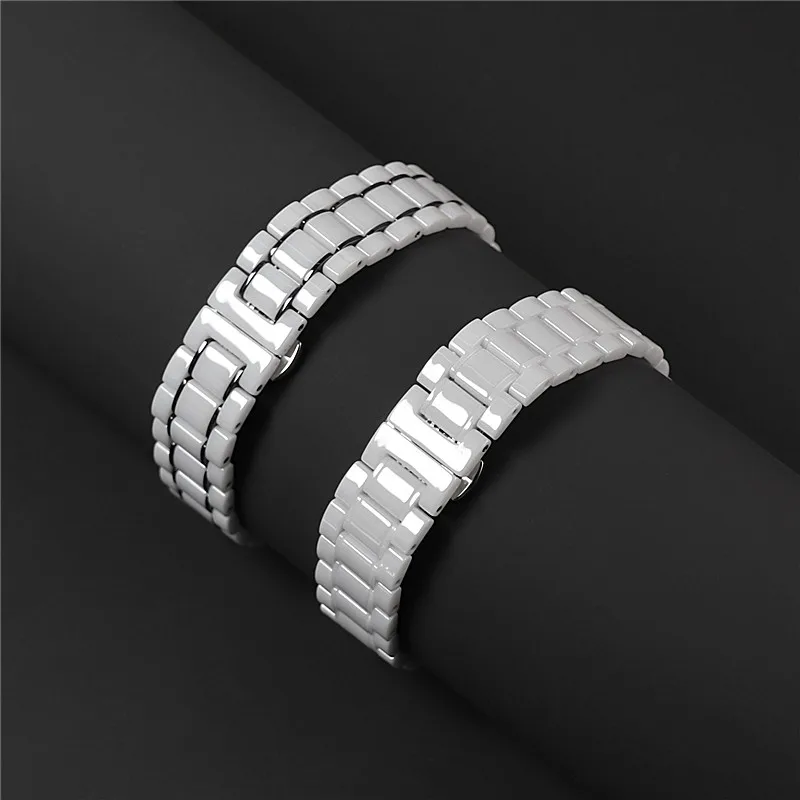 11 Size 14mm-24mm Flat Interface Universal Steel Ceramic Strap For Samsung Men's Women's Fashion Watch Wristband Bracelet Belt