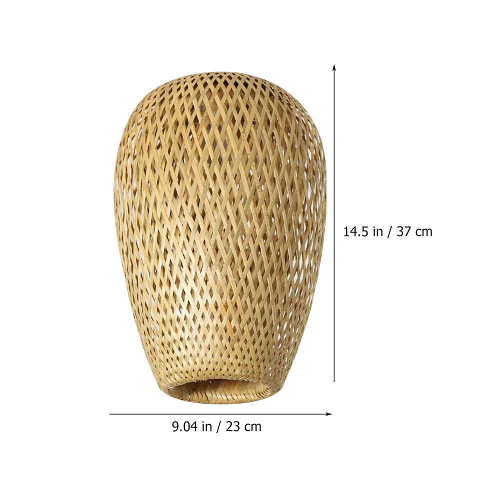 

Bamboo Lampshade Rustic Style Ceiling Light Cover Simple Weaving Shades Woven Pendant