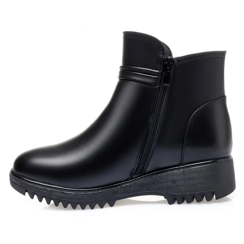 Женские зимние ботинки из толстой шерсти большой размер 41 42 43 женские короткие