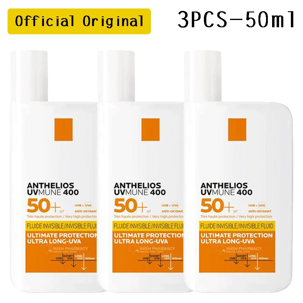 

3PCS New Anthelios Uvmune400 SPF50+ Sunscreen 50ml Oil Control Moisturizing Nourishing Invisible Texture Refreshing Skin Care