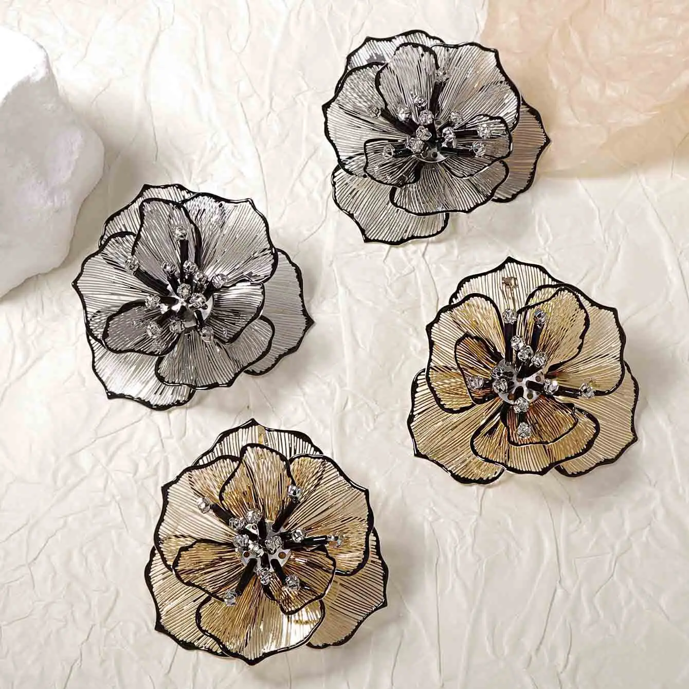 ZAA Элегантные темпераментные индивидуальные металлические серьги с цветком