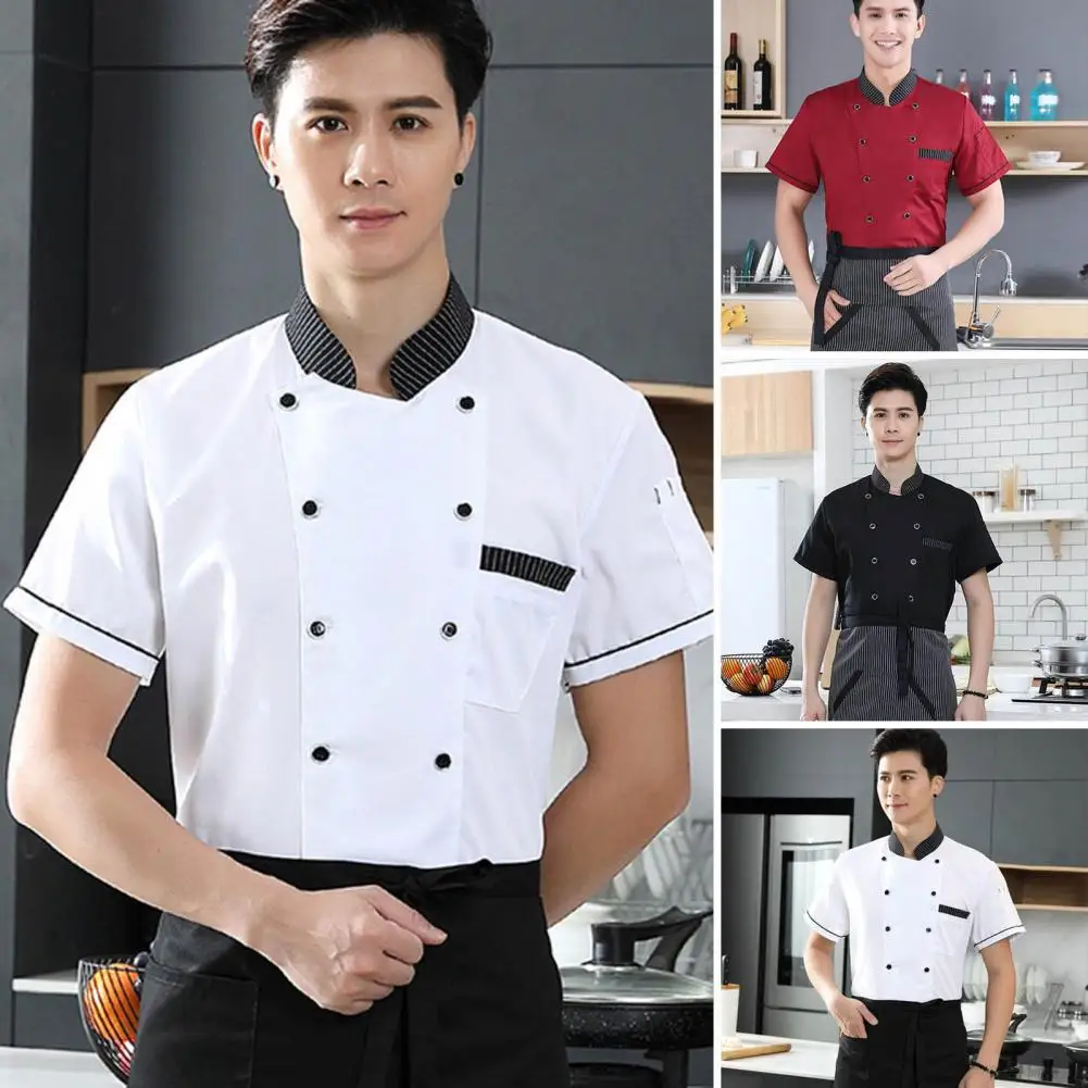 

Fashion Chef Top Washable Double Breasted Buttons Closure Men Women Chef Shirt Pastry Clothes Chef Shirt Oil-proof