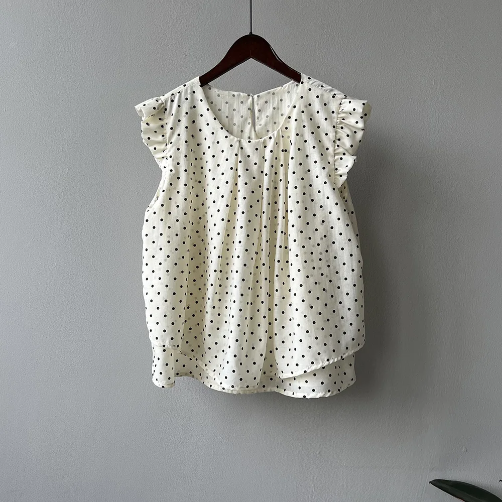 Женская рубашка с узором в горошек Han Shubo Стильная Милая без рукавов топ для кукол