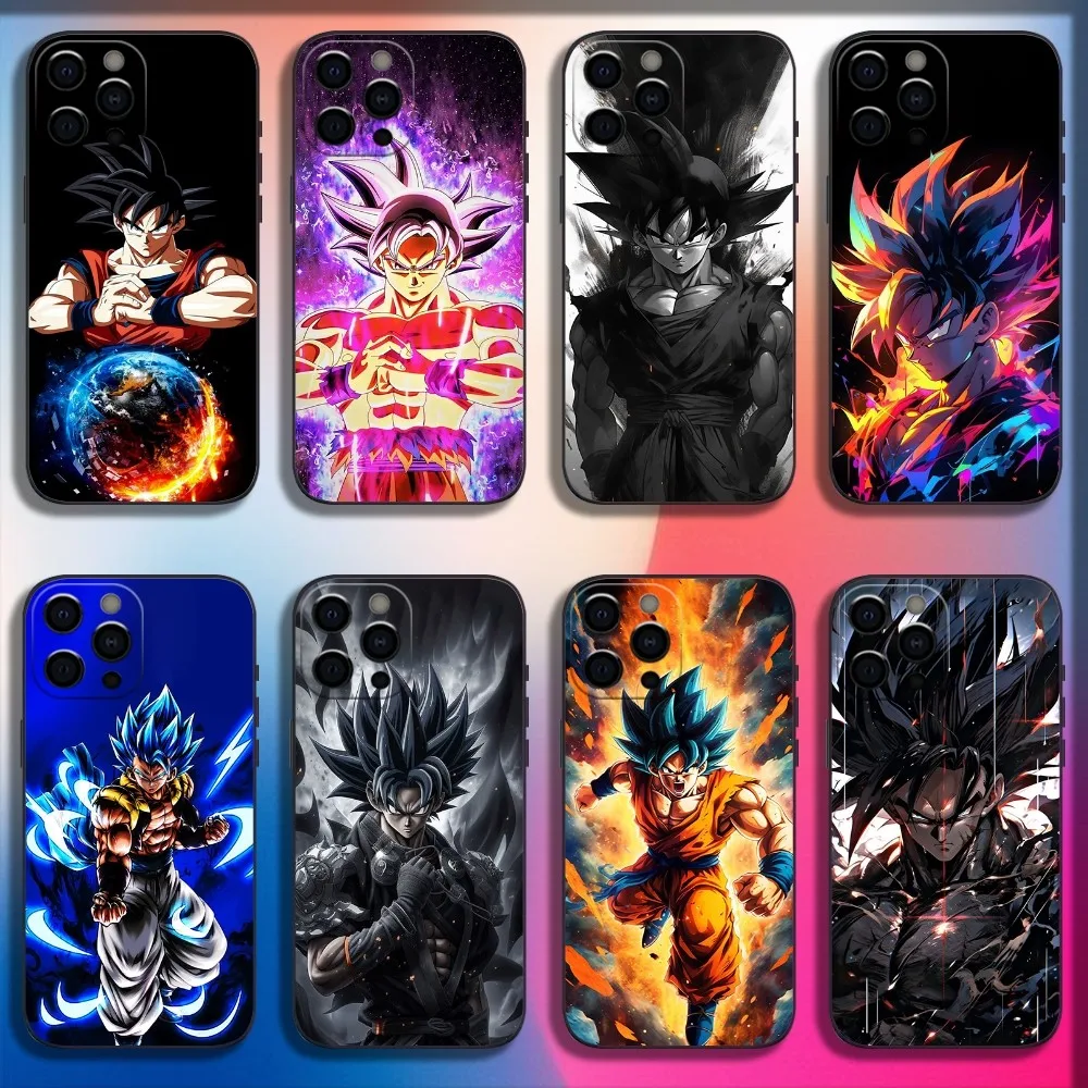 Dragons Balls Gokus Phone Case For iPhone 16 15 14 13 12 11 Pro X XS Max XR Plus Mini Soft Black Cover