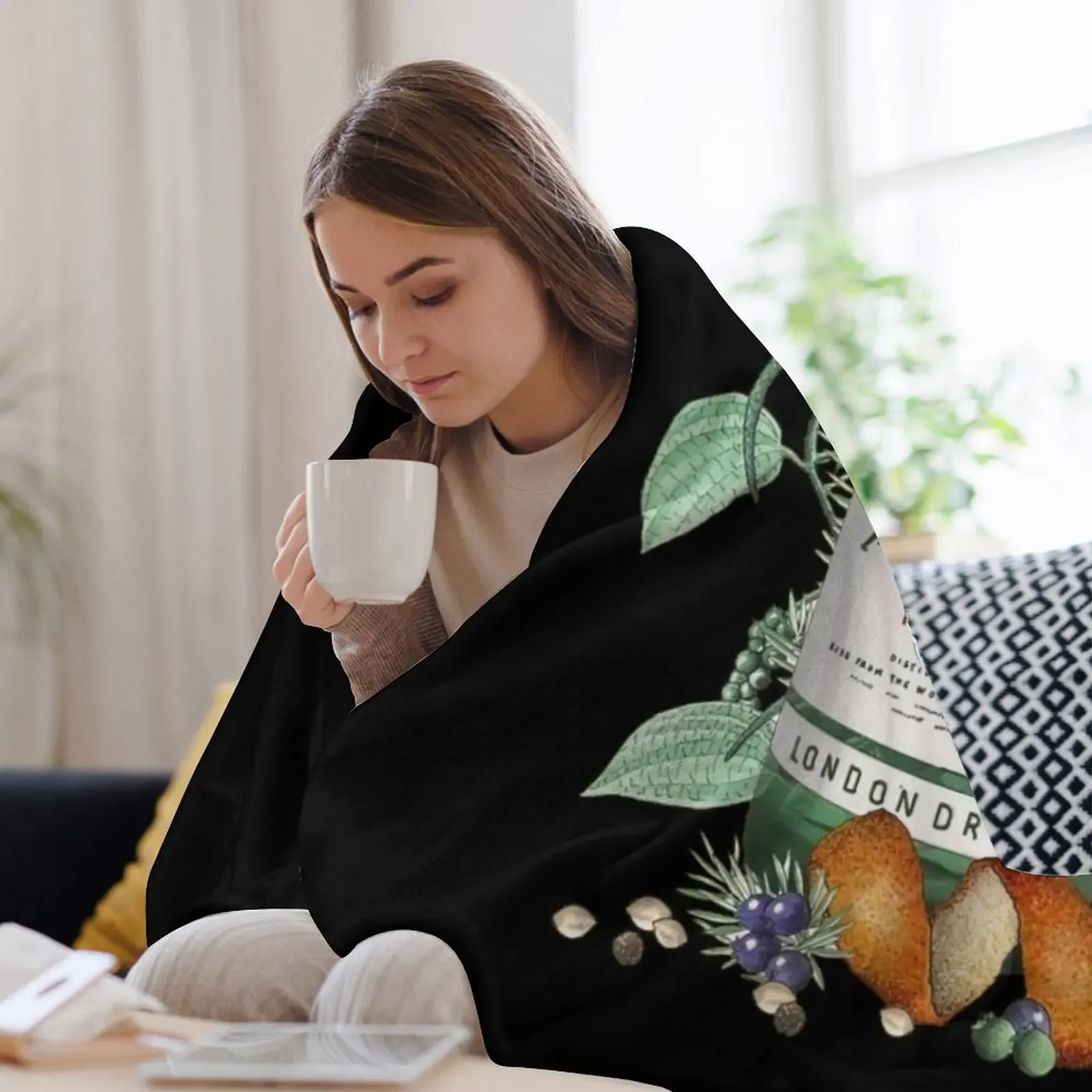 Gin Tanqueray иллюстрации плюшевое одеяло