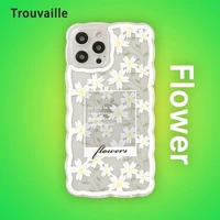 trouvaille original floral for iphone 12 13 pro case elegant floral for iphone 11 13 pro max xs x xr silicone cover girl design