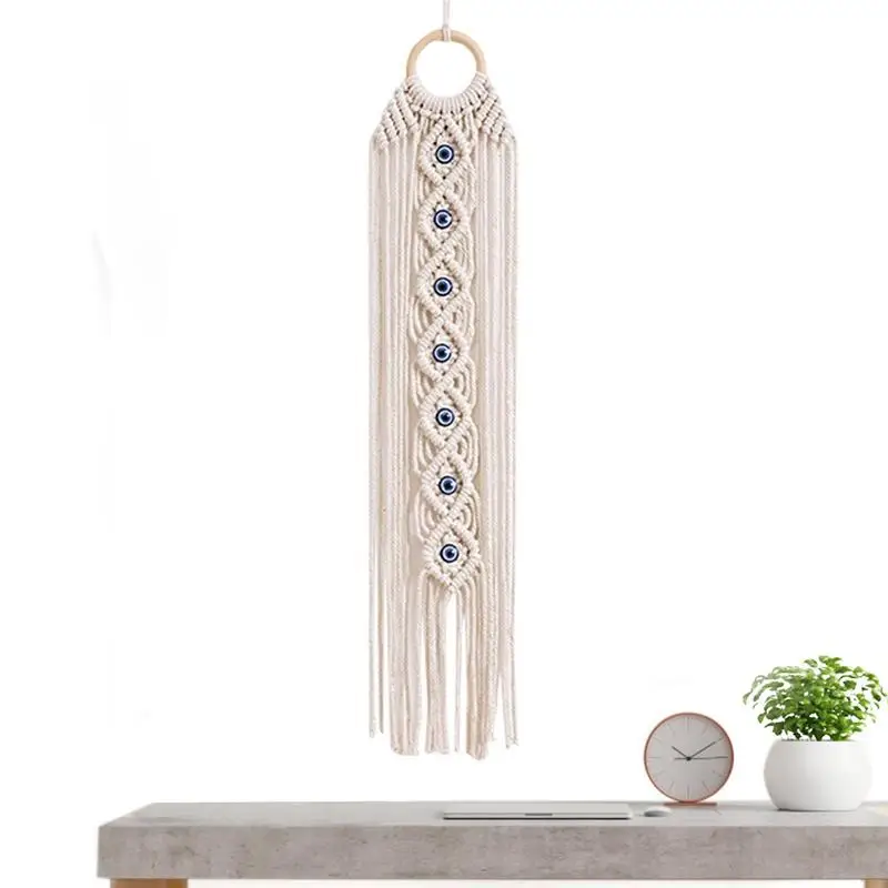 

Boho Macrame Wall Hanging Woven Macrame Tapestry With Long Tassels And Crystal Boho Wall Decor For Bedroom Home Apartment Dorm