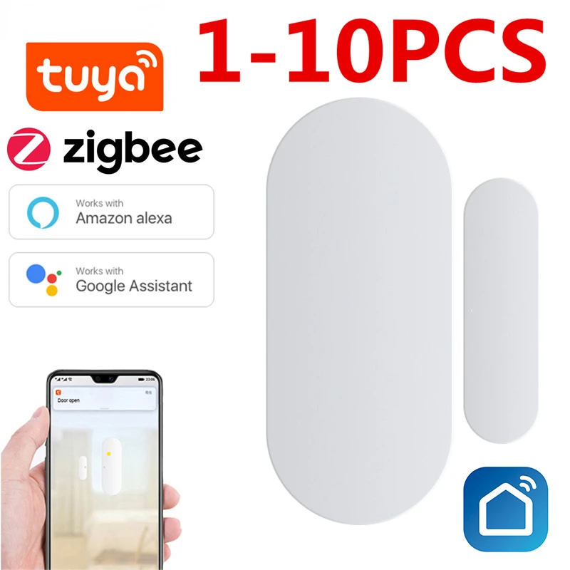 

Смарт-Датчик Tuya Zigbee для окон и дверей, детектор для домашней безопасности, требуется приложение для концентратора Zigbee, сигнализация с диста...