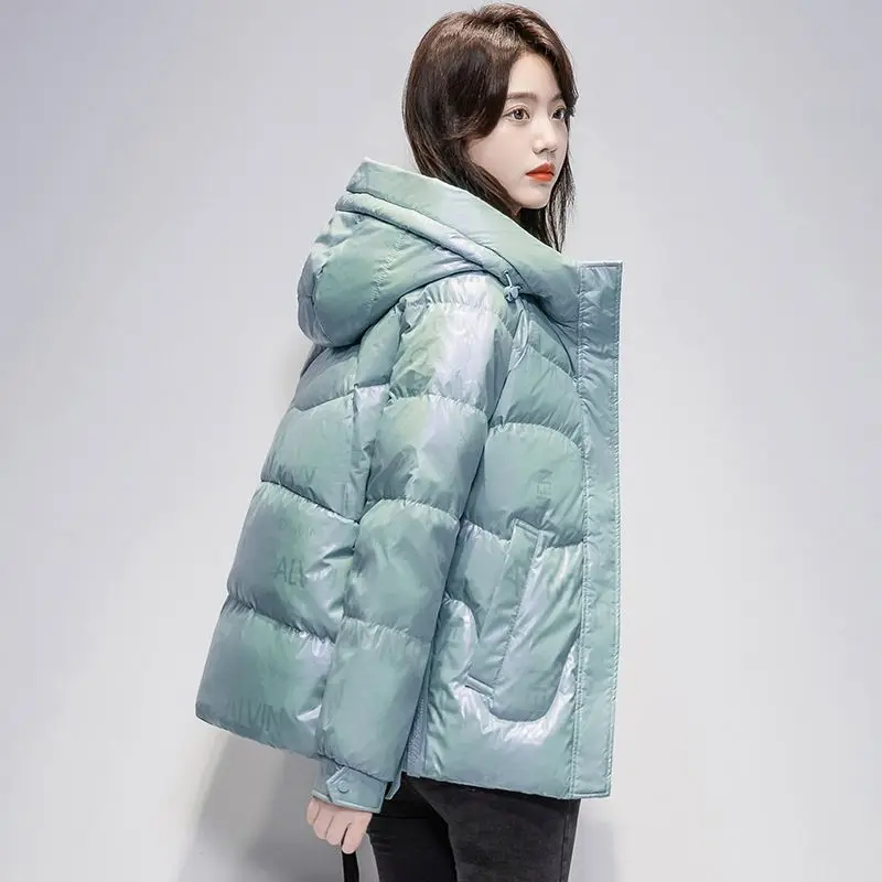 Women Winter Cotton Padded Jacket 2023 Winter New Coat Women Warm Thick Parkas Loose Gloosy Winter Jacket Women Outwear A04