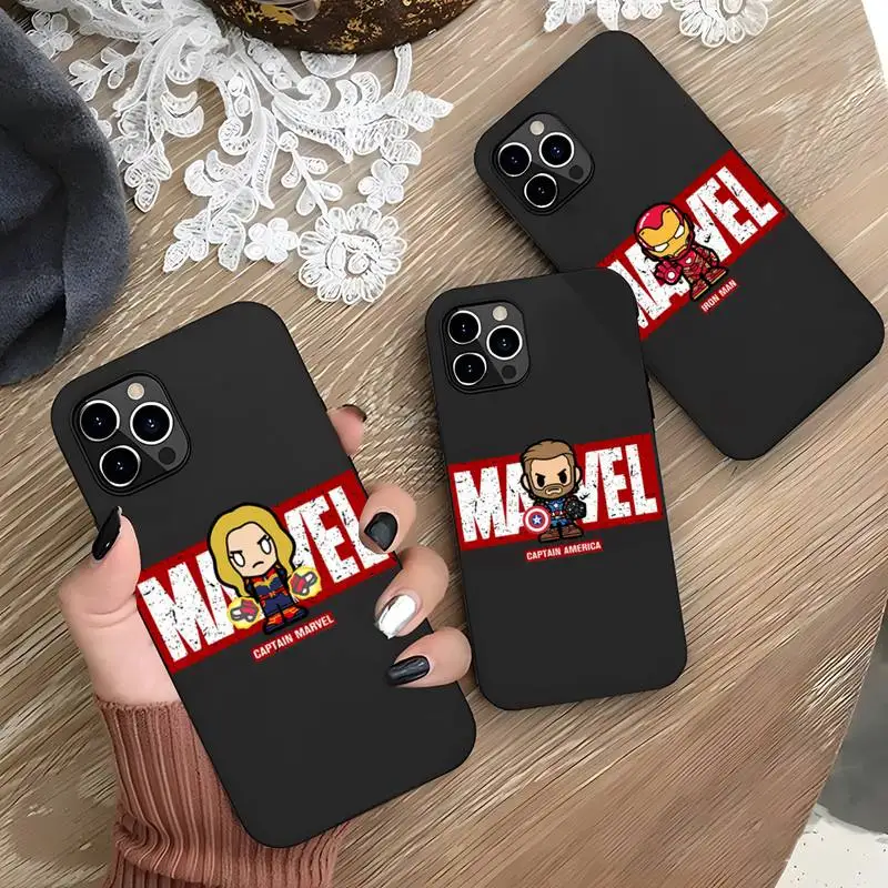 

Marvel Superheroes Phone Case Funda Shell For IPhone 13 12 11 Pro Max Mini Xs X Xr 6 6s 7 8 Plus SE2020 Luxury Cover
