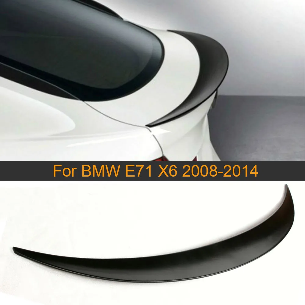 

Car Rear Trunk Spoiler Wing For BMW E71 X6 2008 - 2014 PU Unpainted Primer Black Rear Spoiler Wing Boot Lid Lip