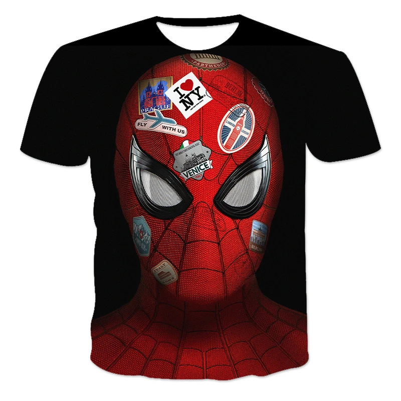 

Футболка для мужчин и женщин, модная уличная одежда с 3D-принтом Человека-паука Marvel, футболка с коротким рукавом, детские топы оверсайз, лето