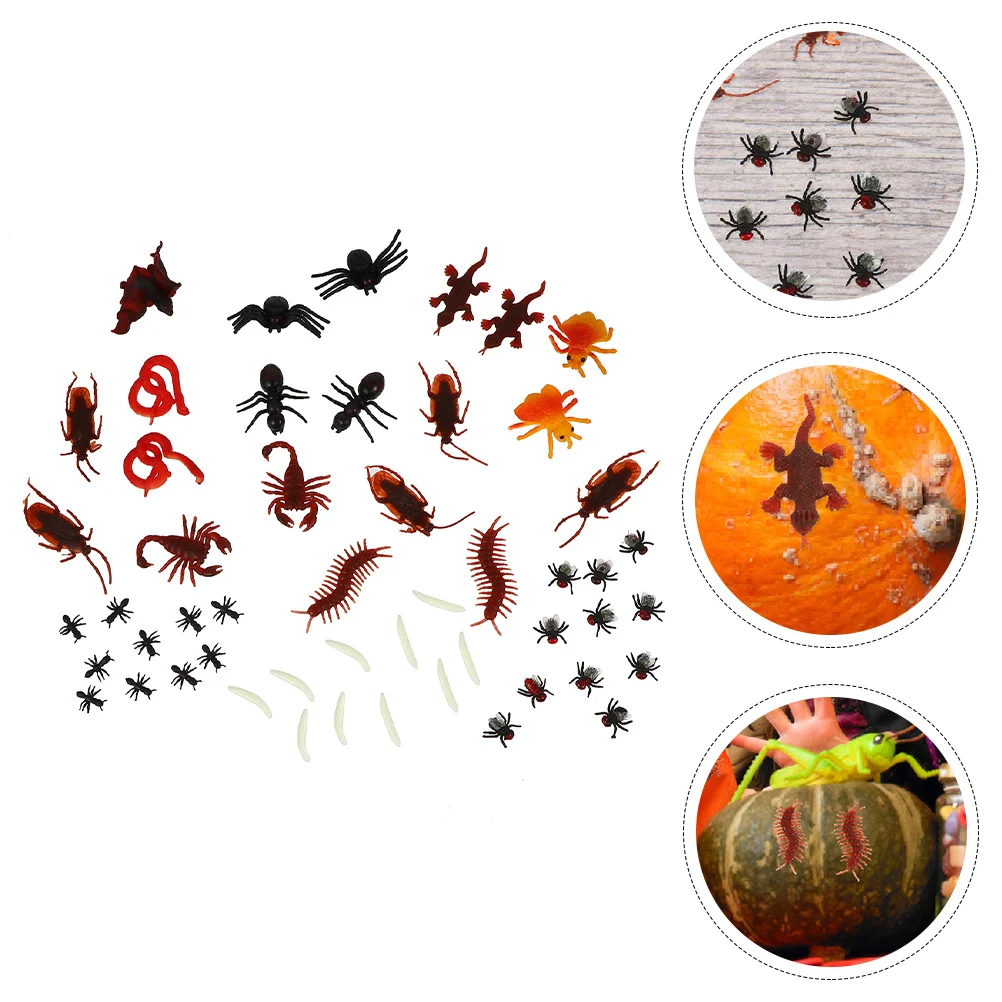 

100 Pcs Simulated Bug Toy Realistic Animal Halloween Spooky Toys Emulation Worm Pvc Simulation Plaything