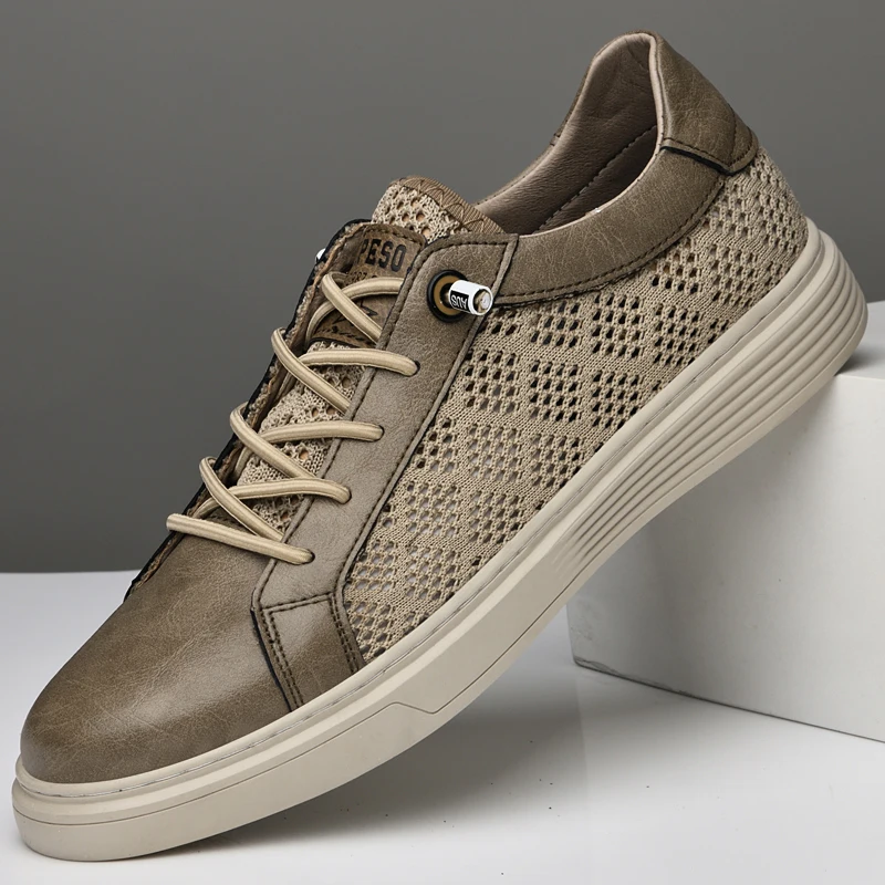 

Hollow Out Man Sneakers New Fashion Skateboard Shoes Men Leisure Walk Footwear Breathable Mens Casual Shoes Summer Treking Shoes