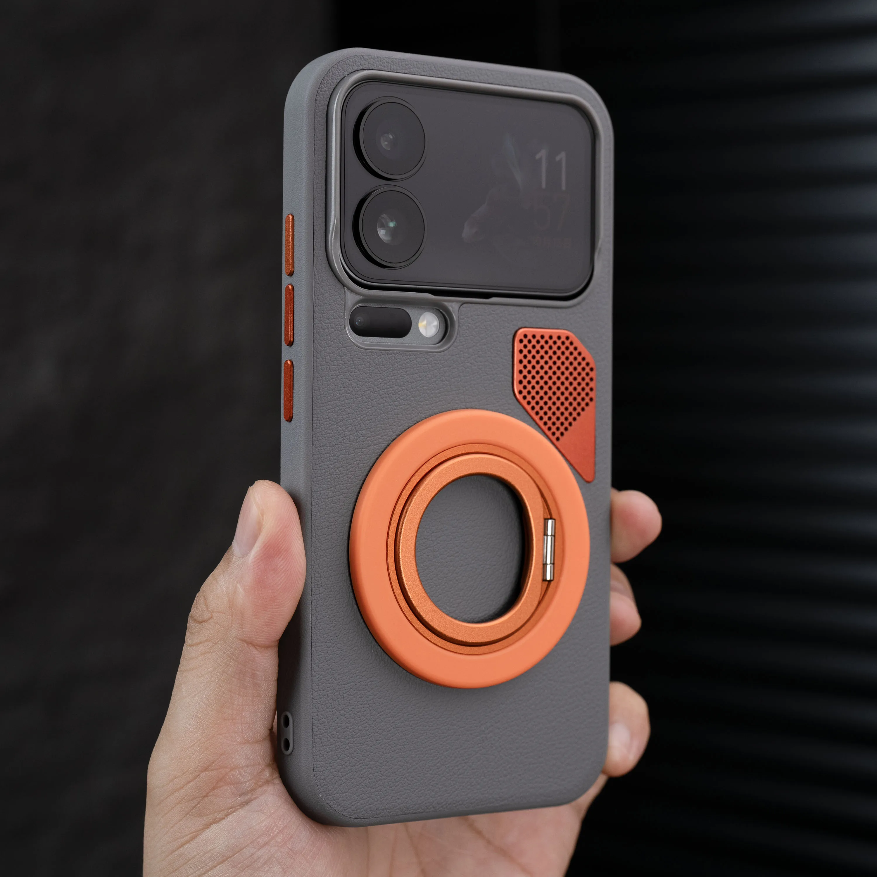 Фото Чехол для Xiaomi 17 Pro Max, роскошный чехол из искусственной кожи с магнитным держателем, магнитная задняя крышка для Xiaomi Mi 17 Pro Max, чехол для беспроводной зарядки №1