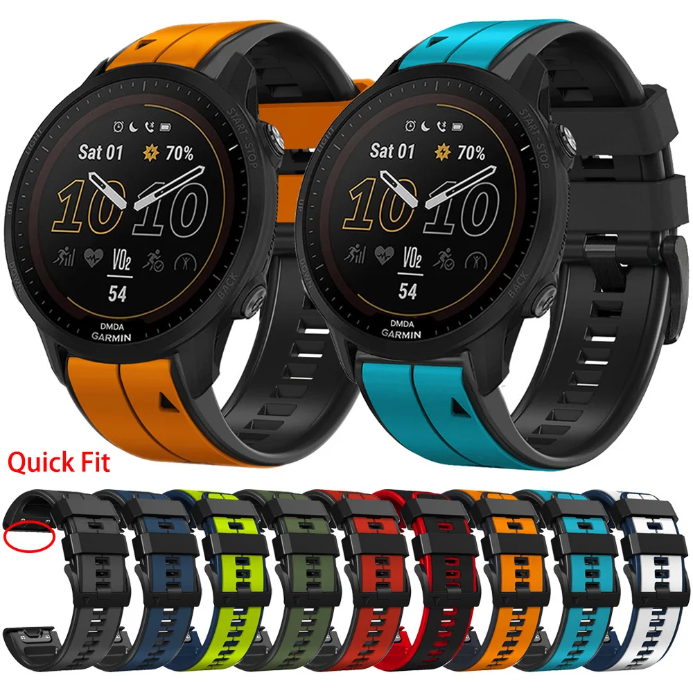 

Ремешок для часов Garmin Forerunner 955 945 LTE 745 935, силиконовый браслет Garmin Тактический 7 Pro Delta/Bravo, быстрая установка, 22 мм 26 мм