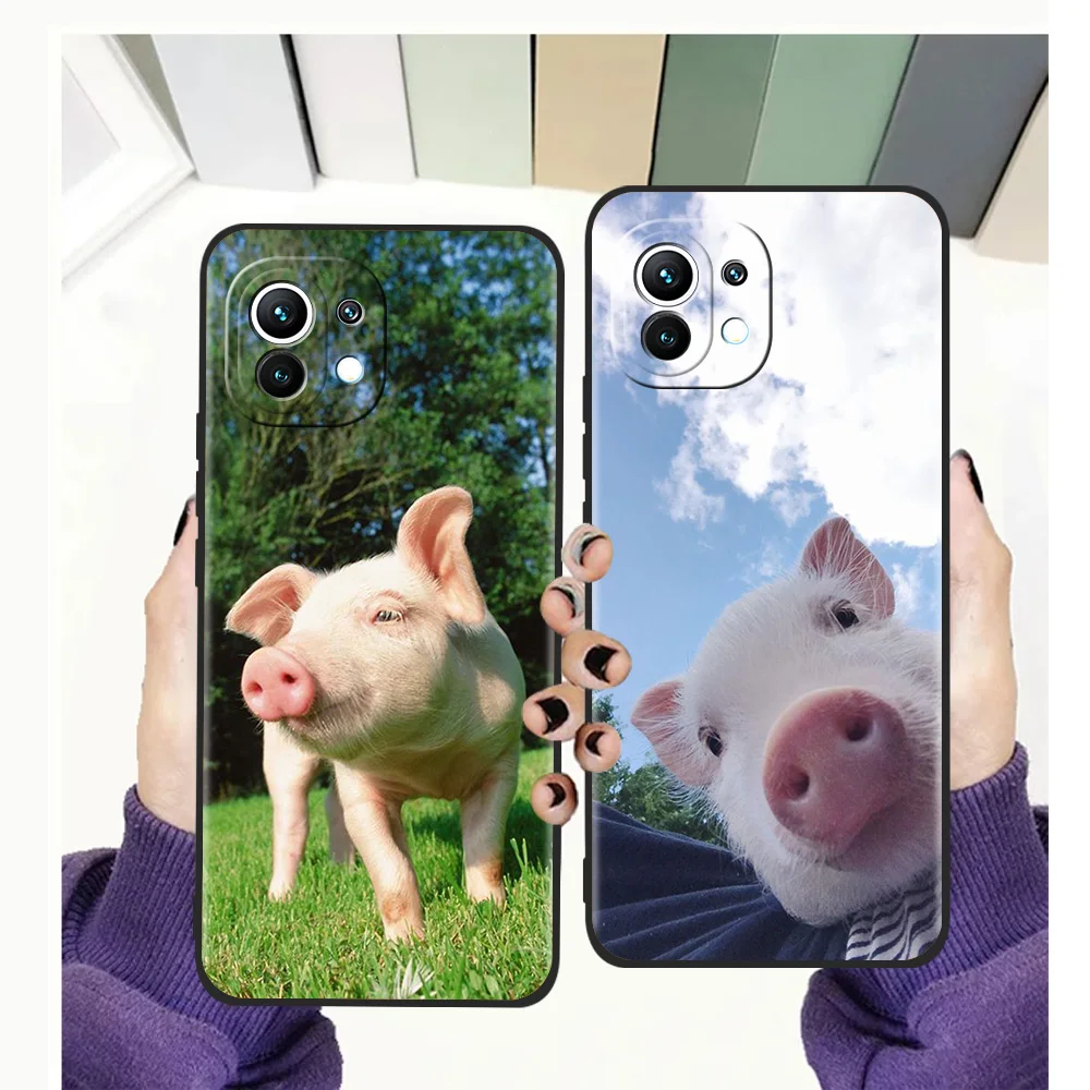 

Cute Pink Pet Little Pig Phone Case For Xiaomi 12 Pro Poco X3 X4 NFC M3 F3 Mi 11 Ultra Note 10 Lite 11T 10T Pro 5G 9T Soft Cover
