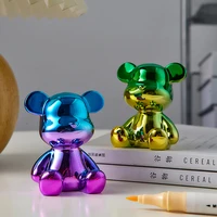 bear statues and sculptures figurines for interior home decoration accessories desk accessories luxury living room decoration