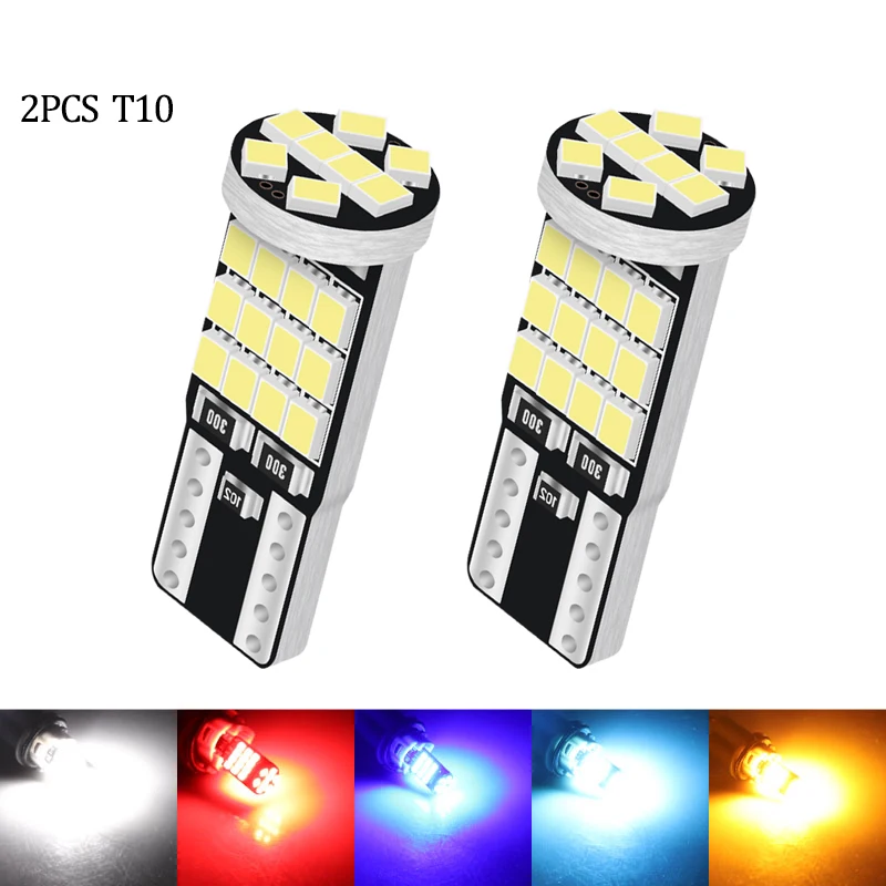 2 шт./10 шт., Автомобильные светодиодные лампы W5W T10