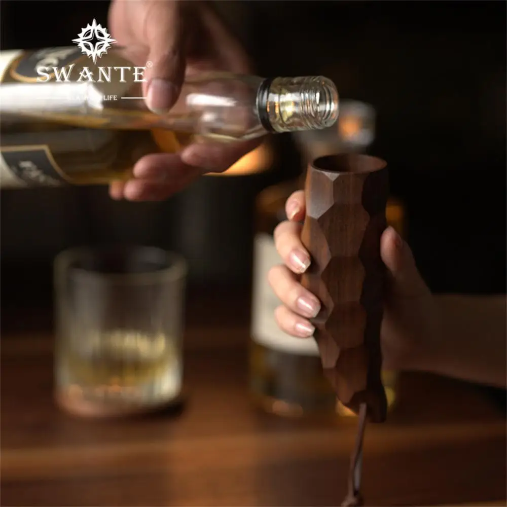 

Северо-американский черный ореховый походный стакан для воды и вина Портативный SWANTE атмосфера для кемпинга на открытом воздухе вино корова...