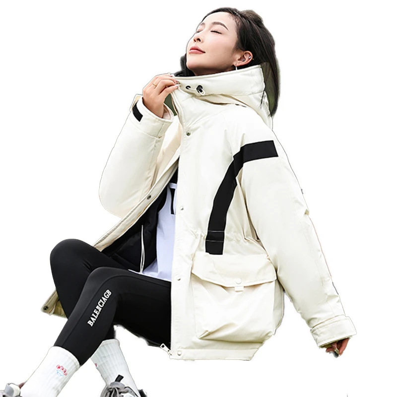 Пуховик-карго одежда на хлопковой подкладке зимняя для девочек новинка 2024