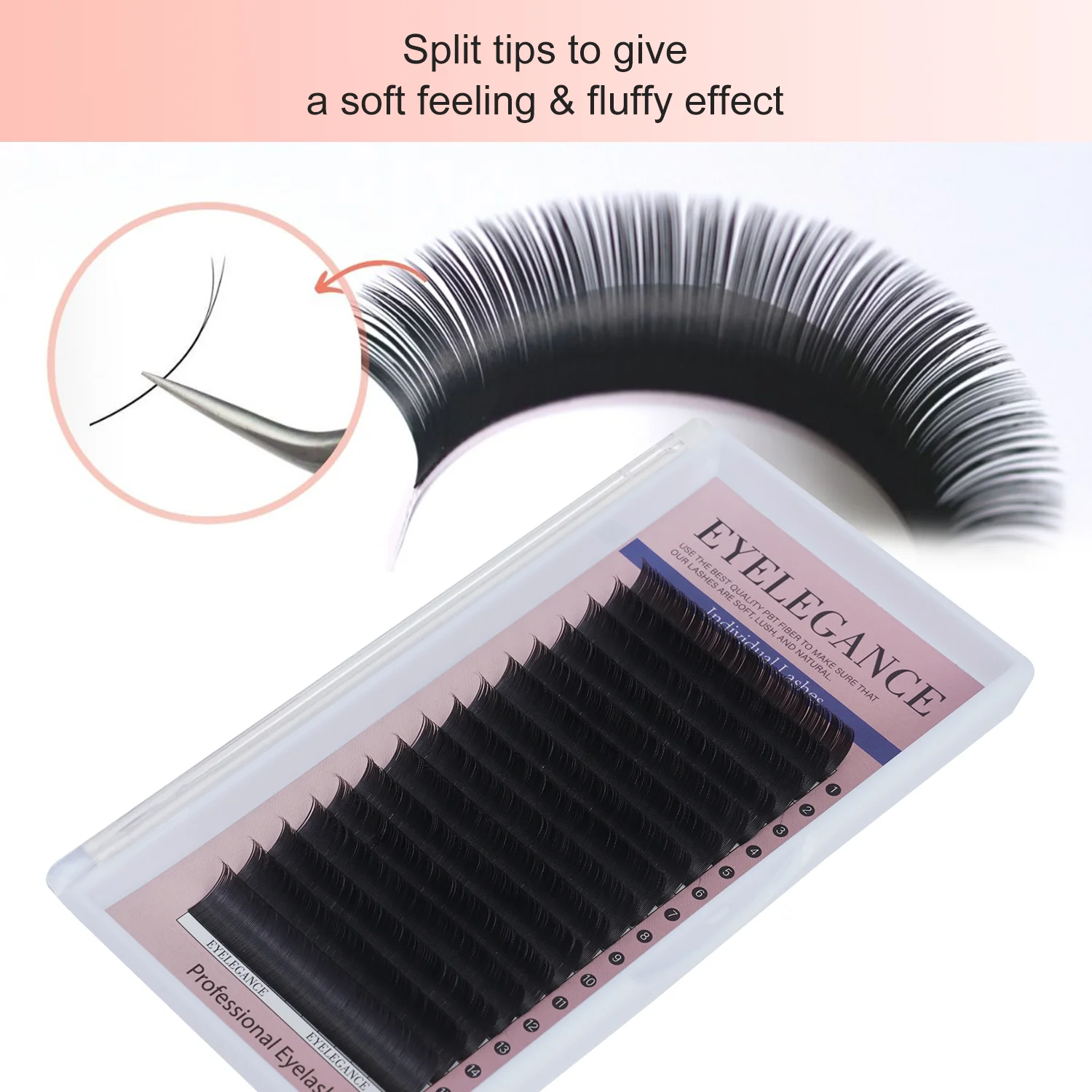 

EYELEGANCEellipse Flat Lashes Soft Split-tips Soft False Eyelashes Extension 8-15mm Individual Eye Lash Extension Supplies